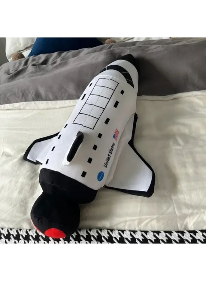 وسادة طائرة ناعمة بيضاء مكوك فضائي لعبة محشوة رفيق سفر رائد فضاء مريح هدية - Image 4
